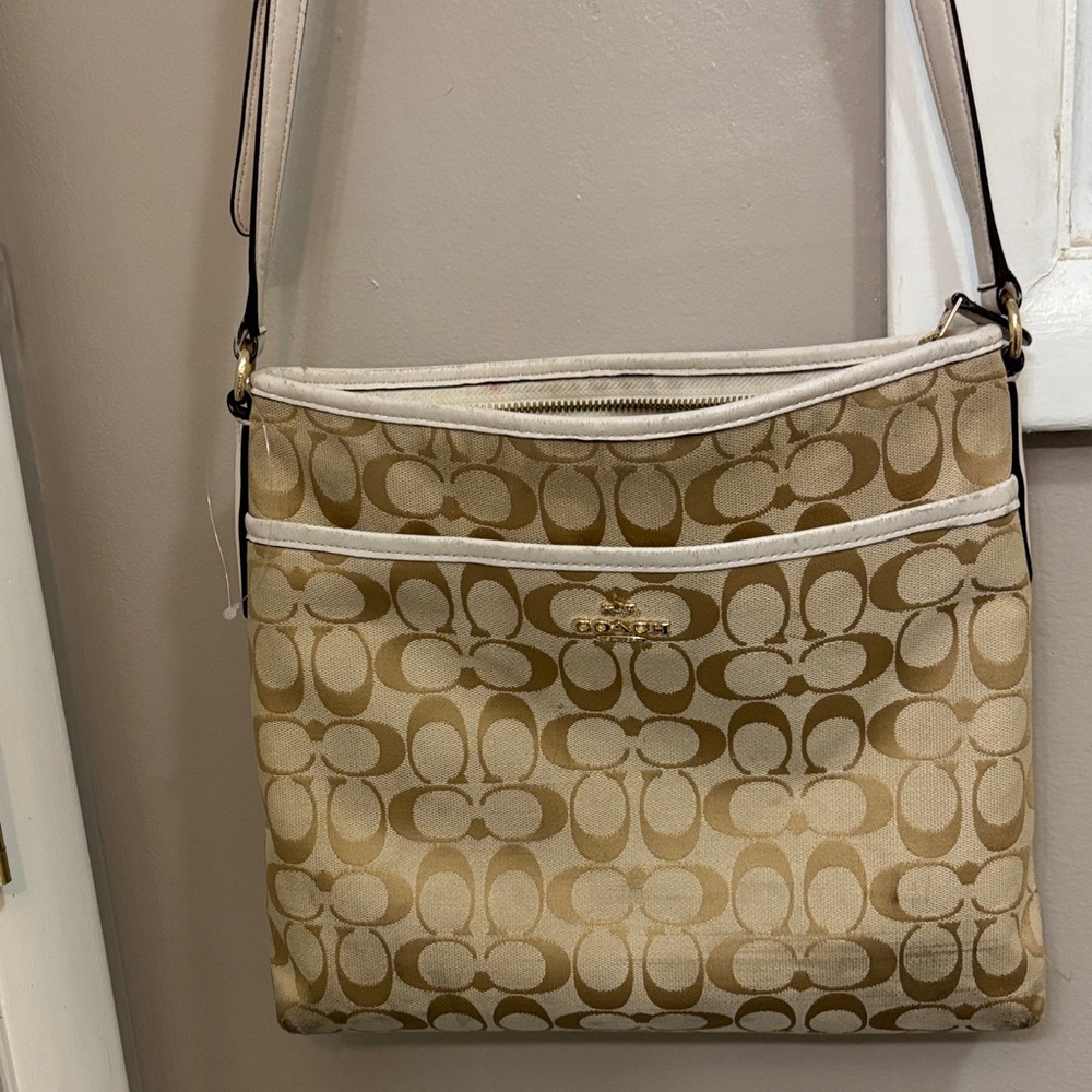 Coach Beige Signature Crossbody Bag